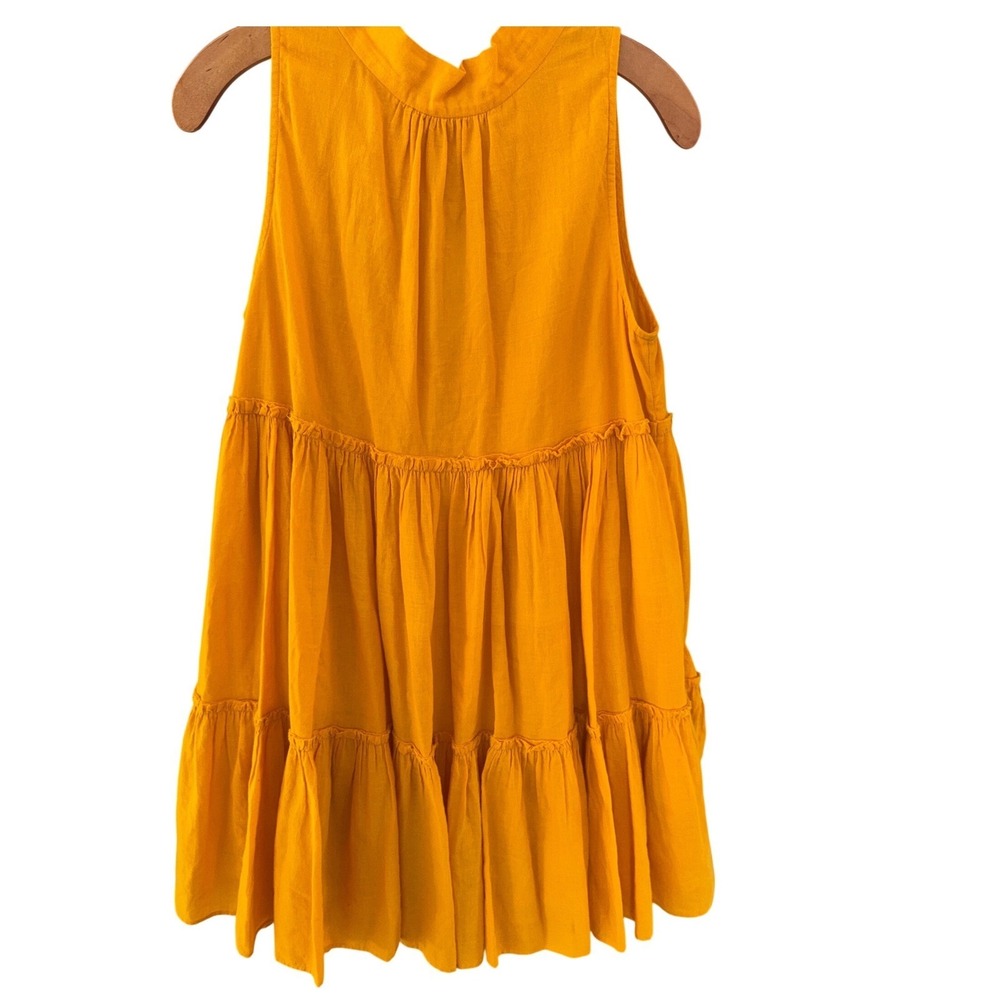 Anthropologie AISH Babydoll Tiered Dress Yellow Sleeveless Boho  size S - Picture 3 of 8